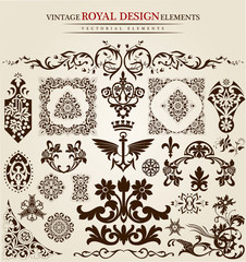 flower vintage royal design