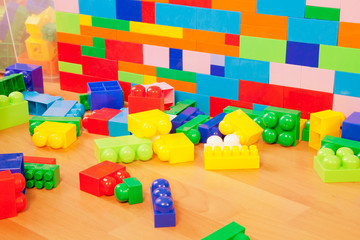 wall made of toy blocks