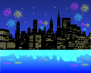 Fireworks in the New York City