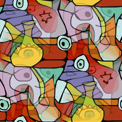 seamless texture (EPS 8) of impressionism in style medieval pain