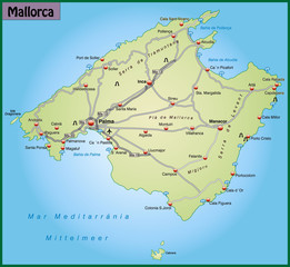 Fototapeta premium Landkarte von Mallorca