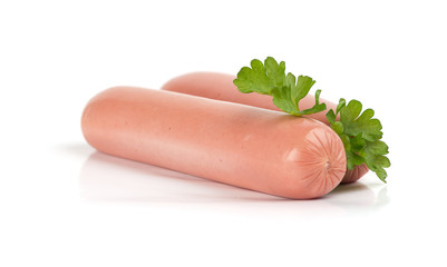 fresh sausage isolated over white