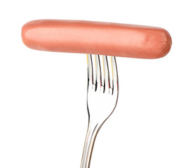 sausage on a fork