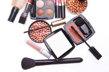 set of cosmetic makeup products