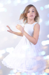 dancing young blond child