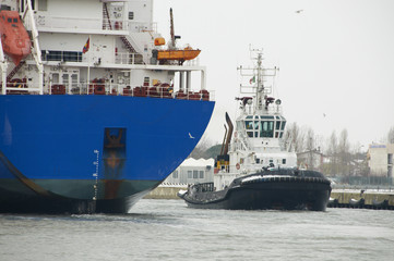merchant ship during navigation and cargo operations