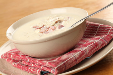 Cream cheese soup with bacon