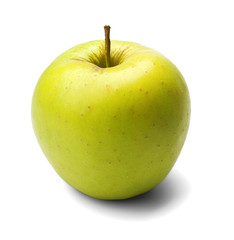 Green apple on a white background