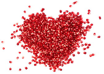 Heart from pomegranate  seeds