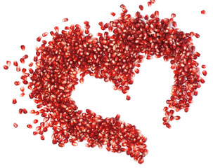 Heart from pomegranate seeds