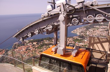 The cable car to the top of the mountain above Dubrovnik