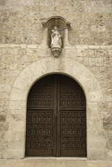 Door to  Santa Clara church, Valladolid, Spain