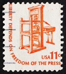 Postage stamp USA 1975 Early American Printing Press