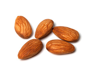 Almonds isolated on white background