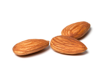 Almonds isolated on white background