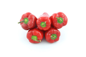Olympic symbol made with red bell pepper