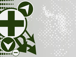 Background abstrato com os sinais de mais e de menos