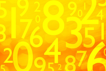 Fond orange - Chiffres - Mathématiques