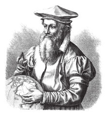 Gerard Mercator, vintage engraving.