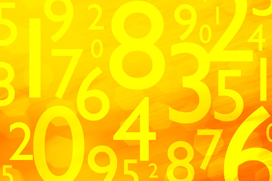 Fond orange - Chiffres - Math&eacute;matiques