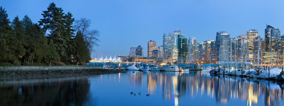 Vancouver BC Skyline from Stanley Park