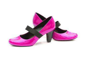 Female shoes on white background