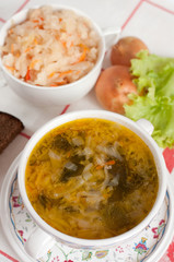 Russian national dish - Sauerkraut Soup