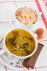 Russian national dish - Sauerkraut Soup