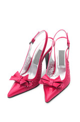 Female shoes on white background