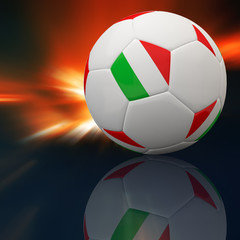 Obraz premium Italy flag on 3d Football