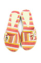 Summer colourful shoes on white