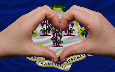 over american state flag of connecticut showed heart and love ge
