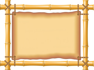 frame made of bamboo and old parchment