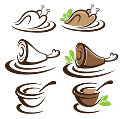 common food, vector collection of food silhouettes