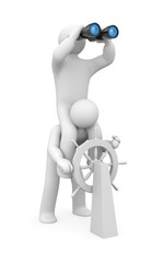 3d people. Teamwork. Image contain the clipping path