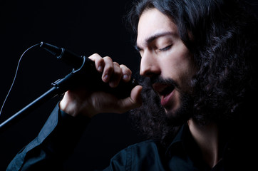 Man singing at the concert