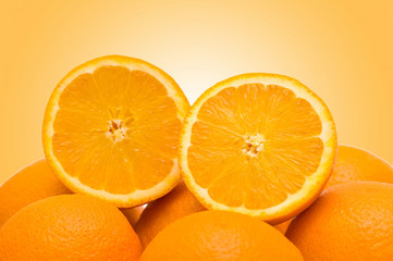 Oranges on the gradient background