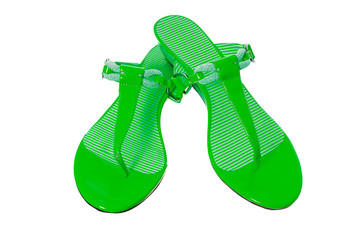 Summer colourful shoes on white