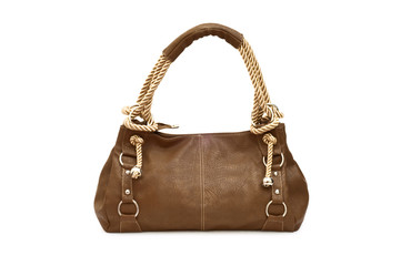 Elegant woman bag on white