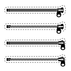 vector zipper black symbols