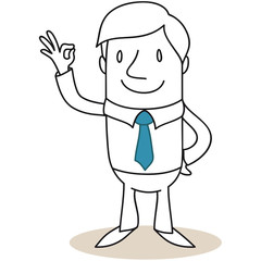 Geschäftsmann, Handzeichen