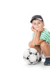 Boy holding soccer ball