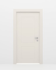 The closed white door