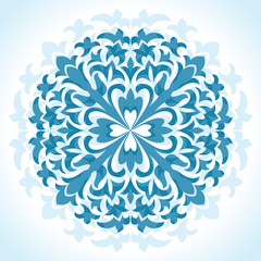 radial floral pattern - vector illustration