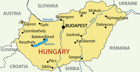 Obraz premium Hungary - vector map