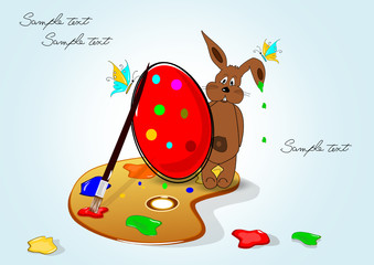 Ostern Karte mit Hase und Ei