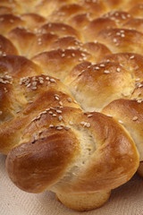 Fresh buns on traditional cloth