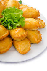 Patties stuffed with meat in the plate