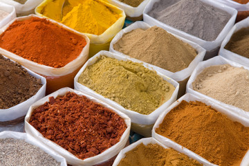 piles of Indian powder spices