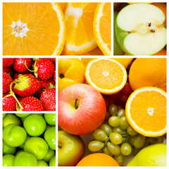 Set of various food items